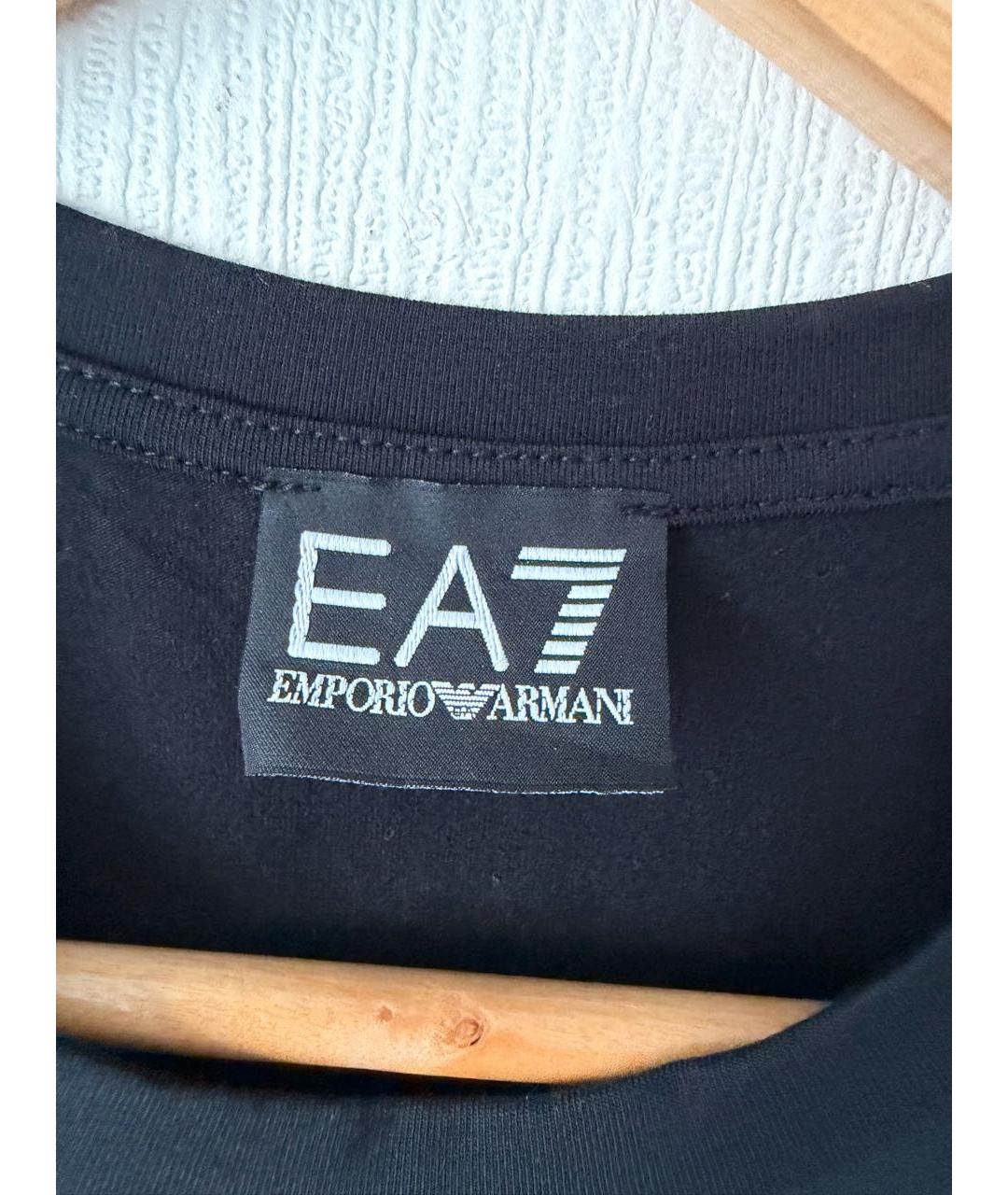 EMPORIO ARMANI Черное хлопковое повседневное платье, фото 3