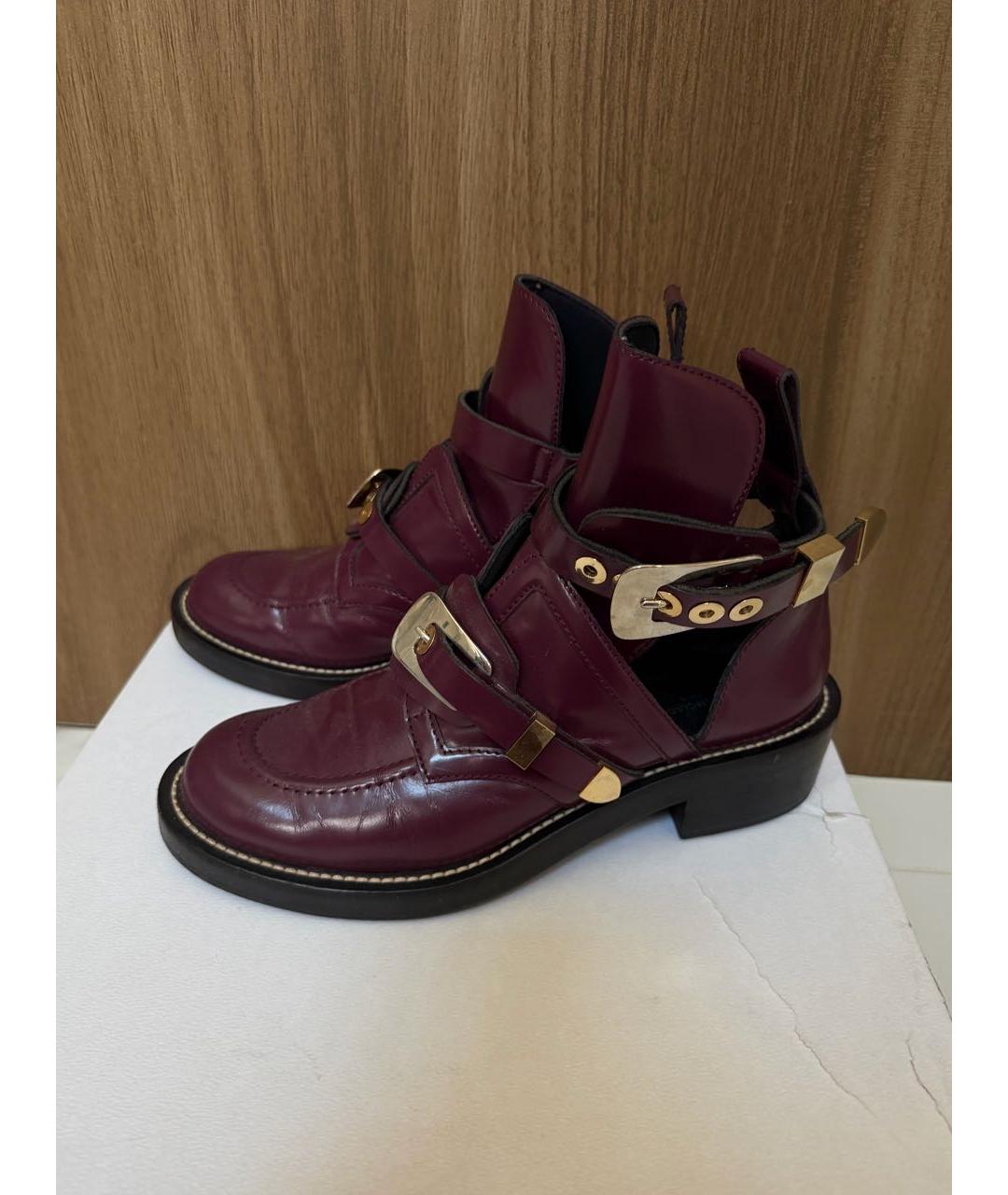 BALENCIAGA Фиолетовые кожаные ботильоны, фото 8