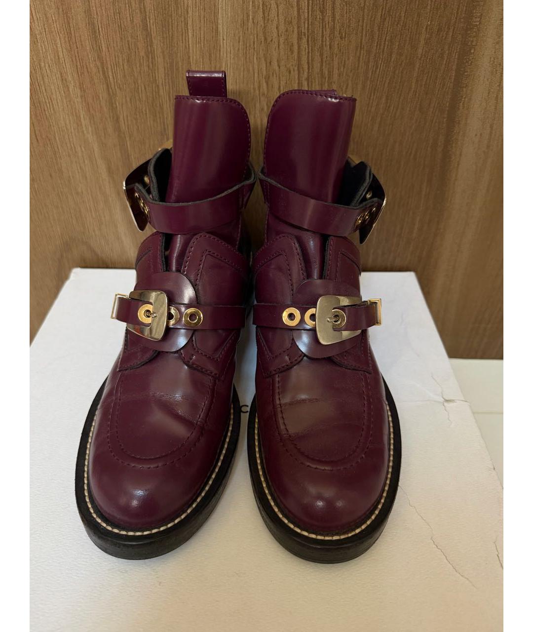 BALENCIAGA Фиолетовые кожаные ботильоны, фото 2