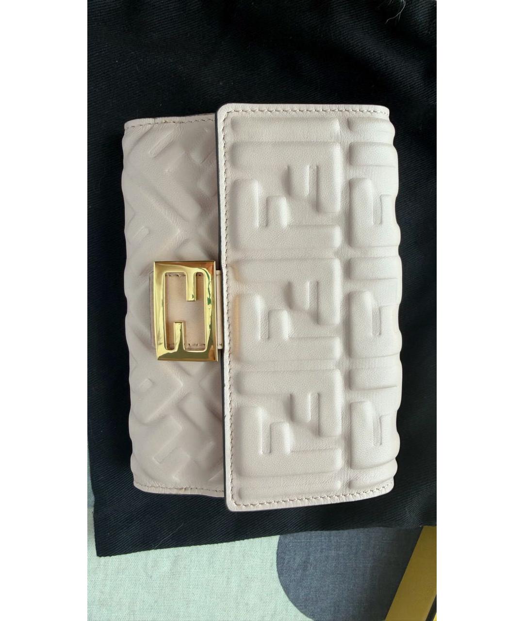 FENDI Розовый кожаный кошелек, фото 6