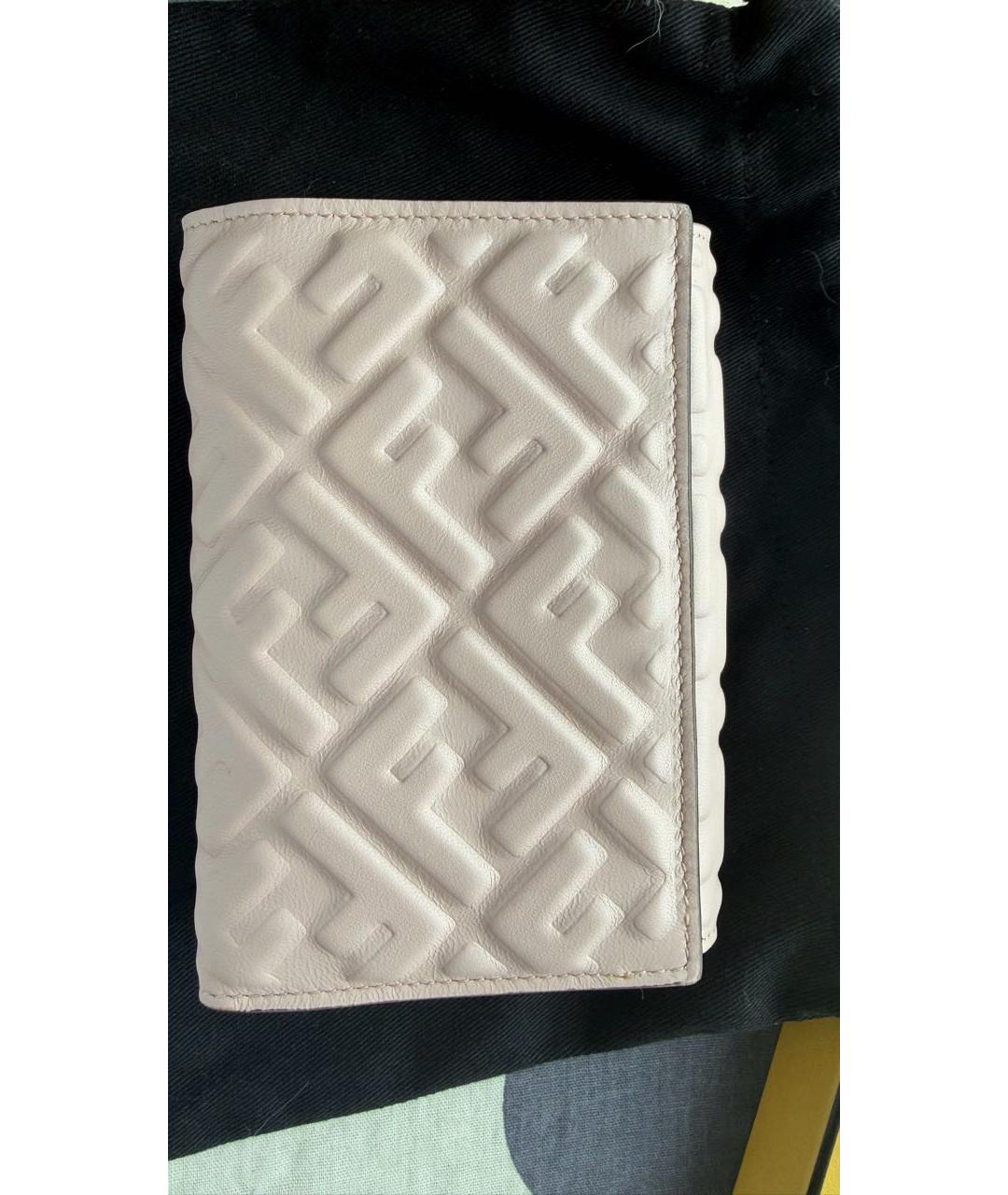 FENDI Розовый кожаный кошелек, фото 3
