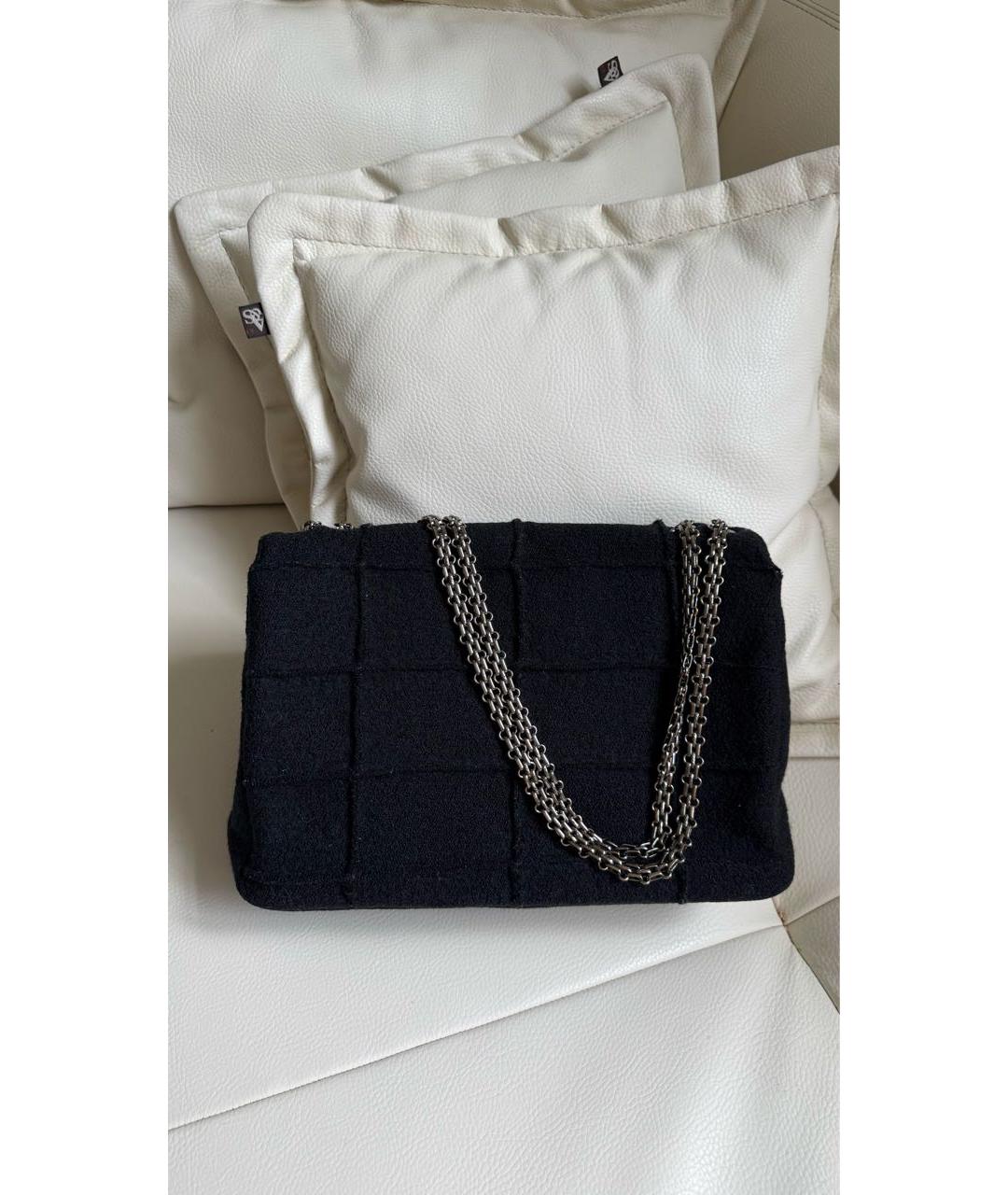 CHANEL Черная твидовая сумка через плечо, фото 3