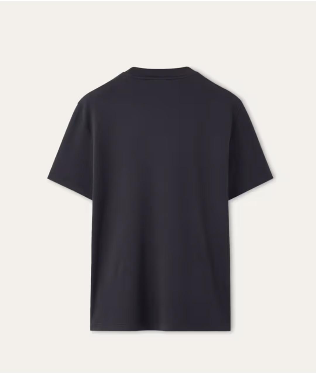 LORO PIANA Темно-синяя хлопковая футболка, фото 2
