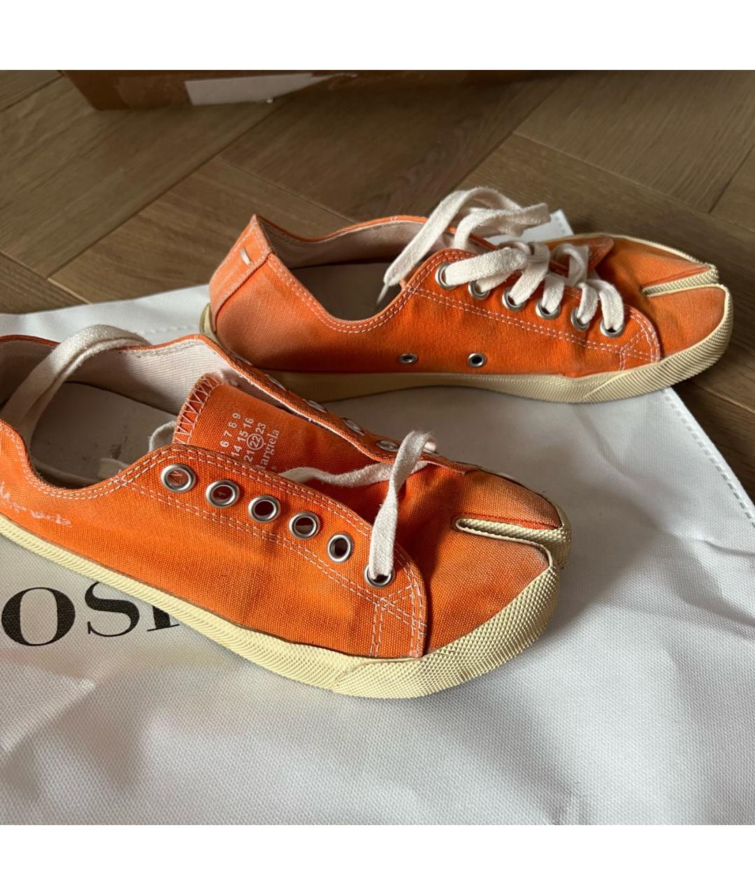 MAISON MARGIELA Оранжевые кеды, фото 6