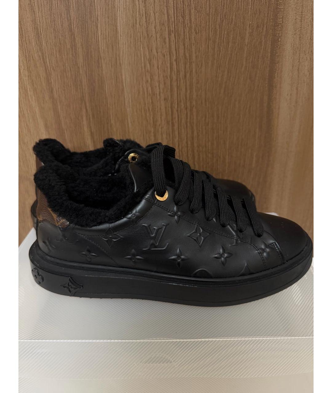 LOUIS VUITTON Черные кожаные кеды, фото 8