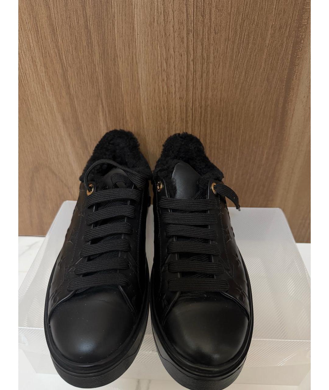 LOUIS VUITTON Черные кожаные кеды, фото 2