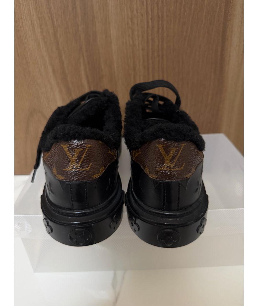 LOUIS VUITTON Черные кожаные кеды, фото 4