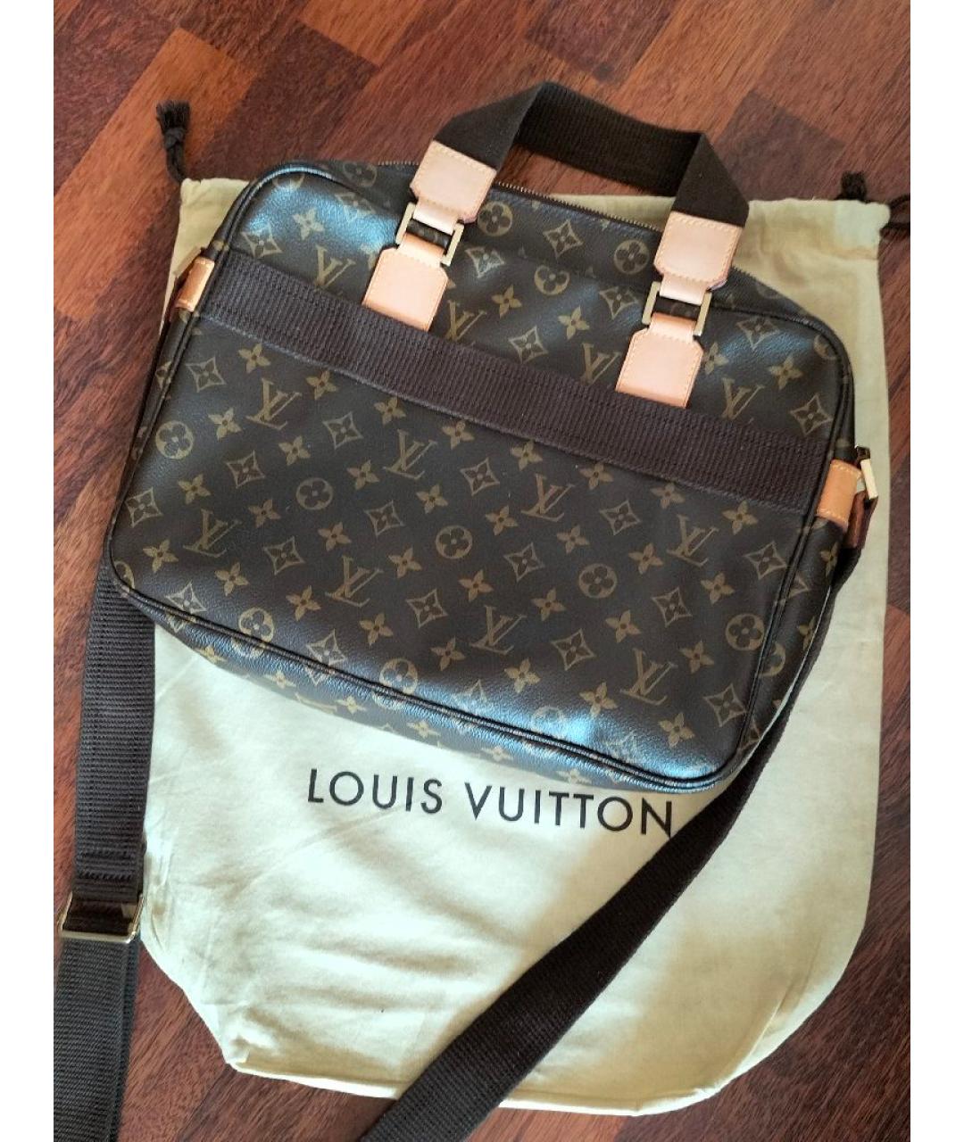 LOUIS VUITTON Коричневая кожаная сумка через плечо, фото 2