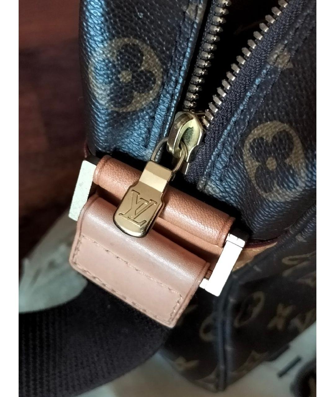 LOUIS VUITTON Коричневая кожаная сумка через плечо, фото 4