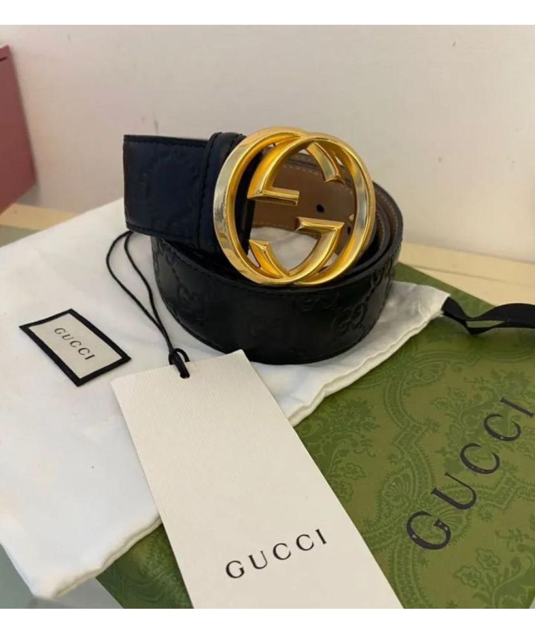 GUCCI Черный кожаный ремень, фото 4