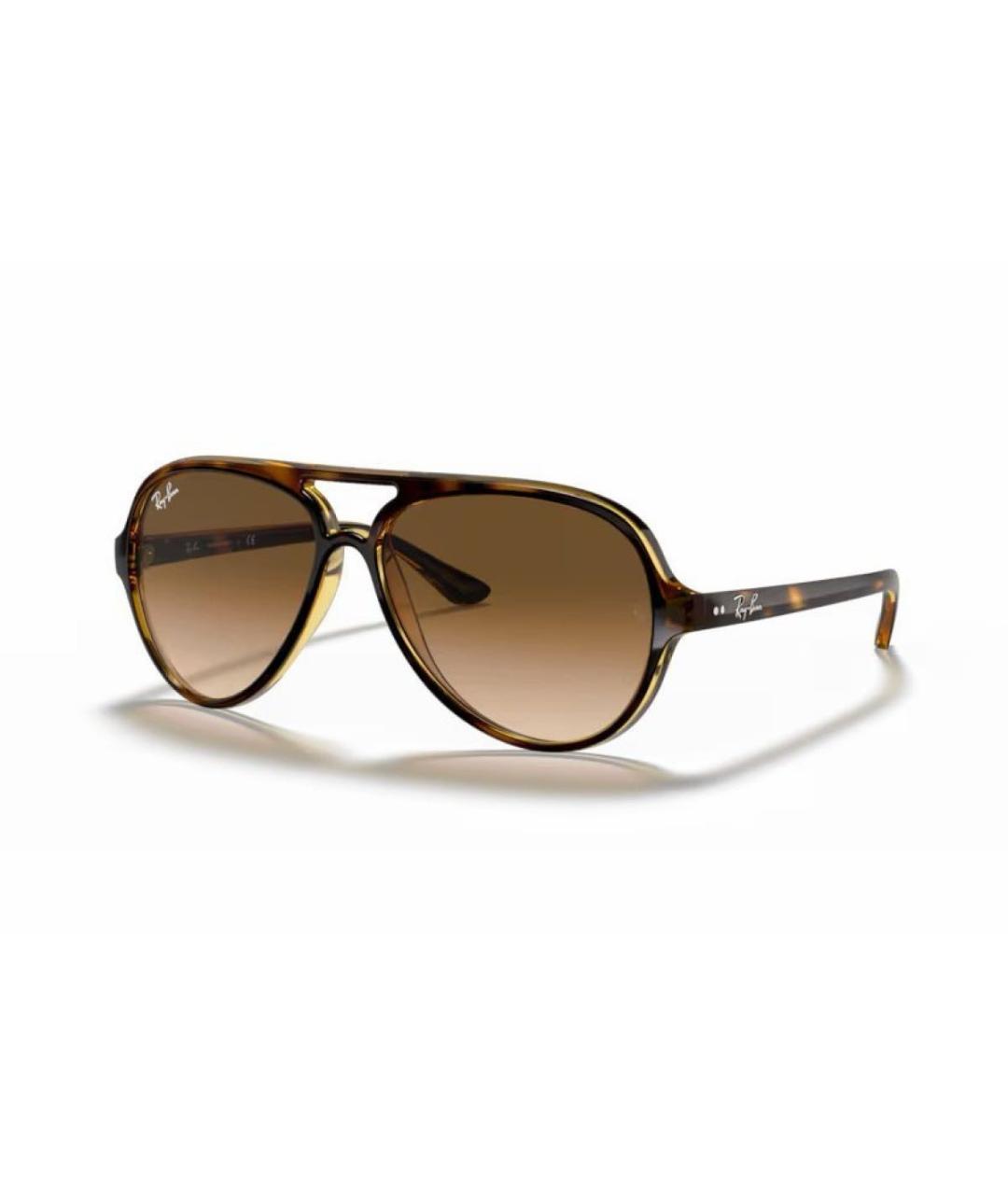 RAY BAN Коричневые пластиковые солнцезащитные очки, фото 3