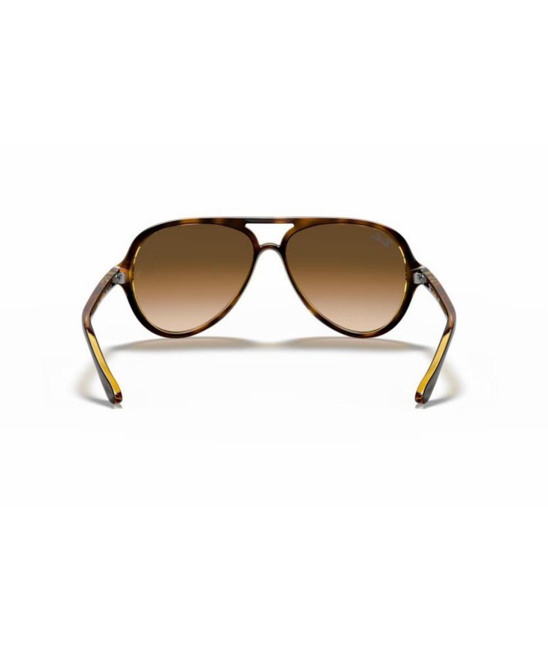 RAY BAN Коричневые пластиковые солнцезащитные очки, фото 4