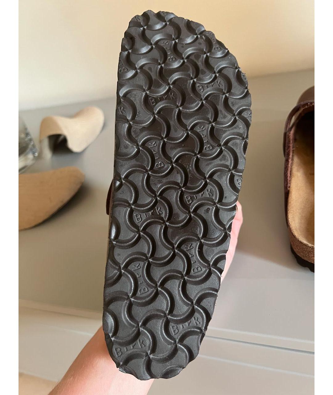 BIRKENSTOCK Коричневые кожаные сабо, фото 4