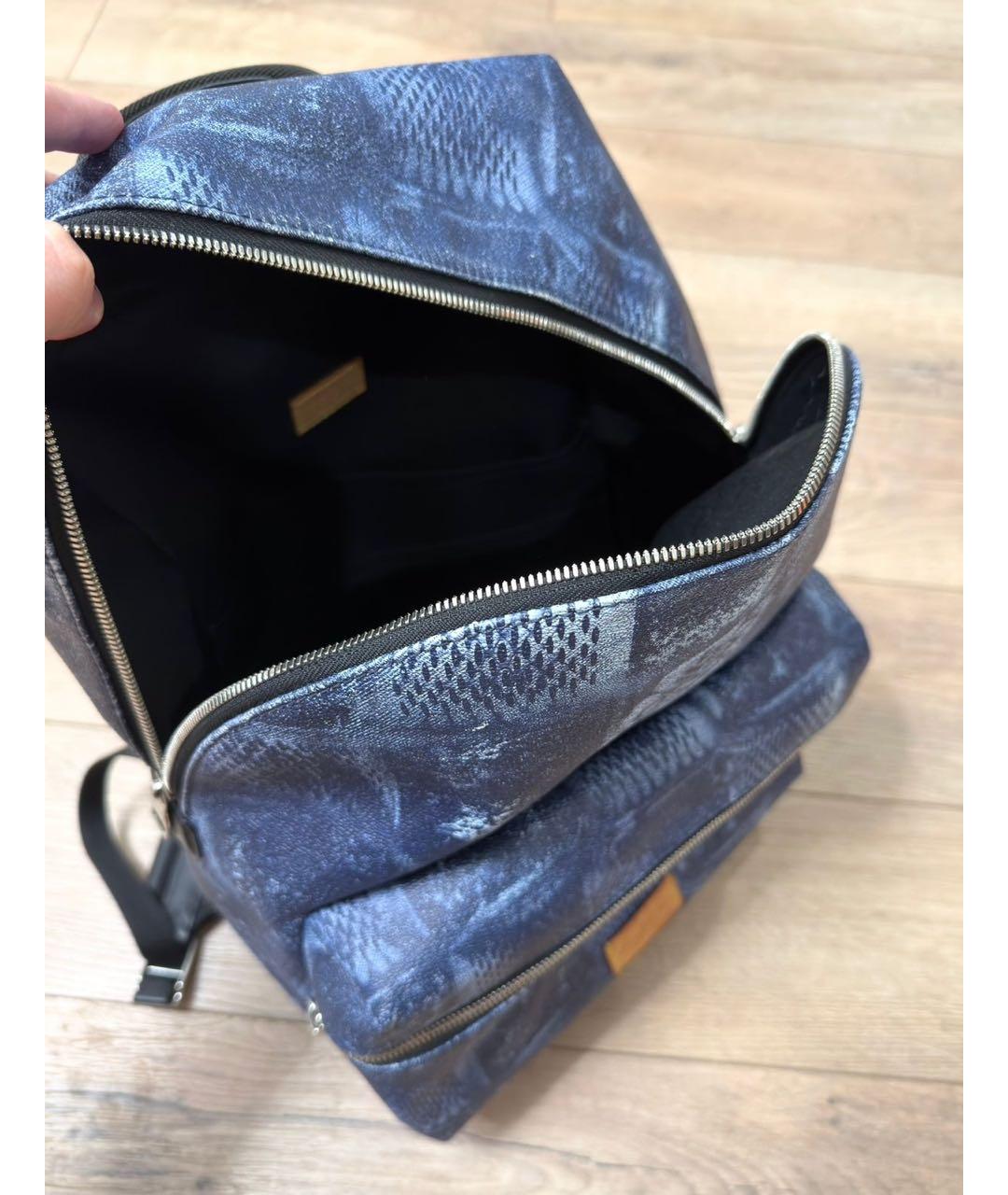 LOUIS VUITTON Синий кожаный рюкзак, фото 4