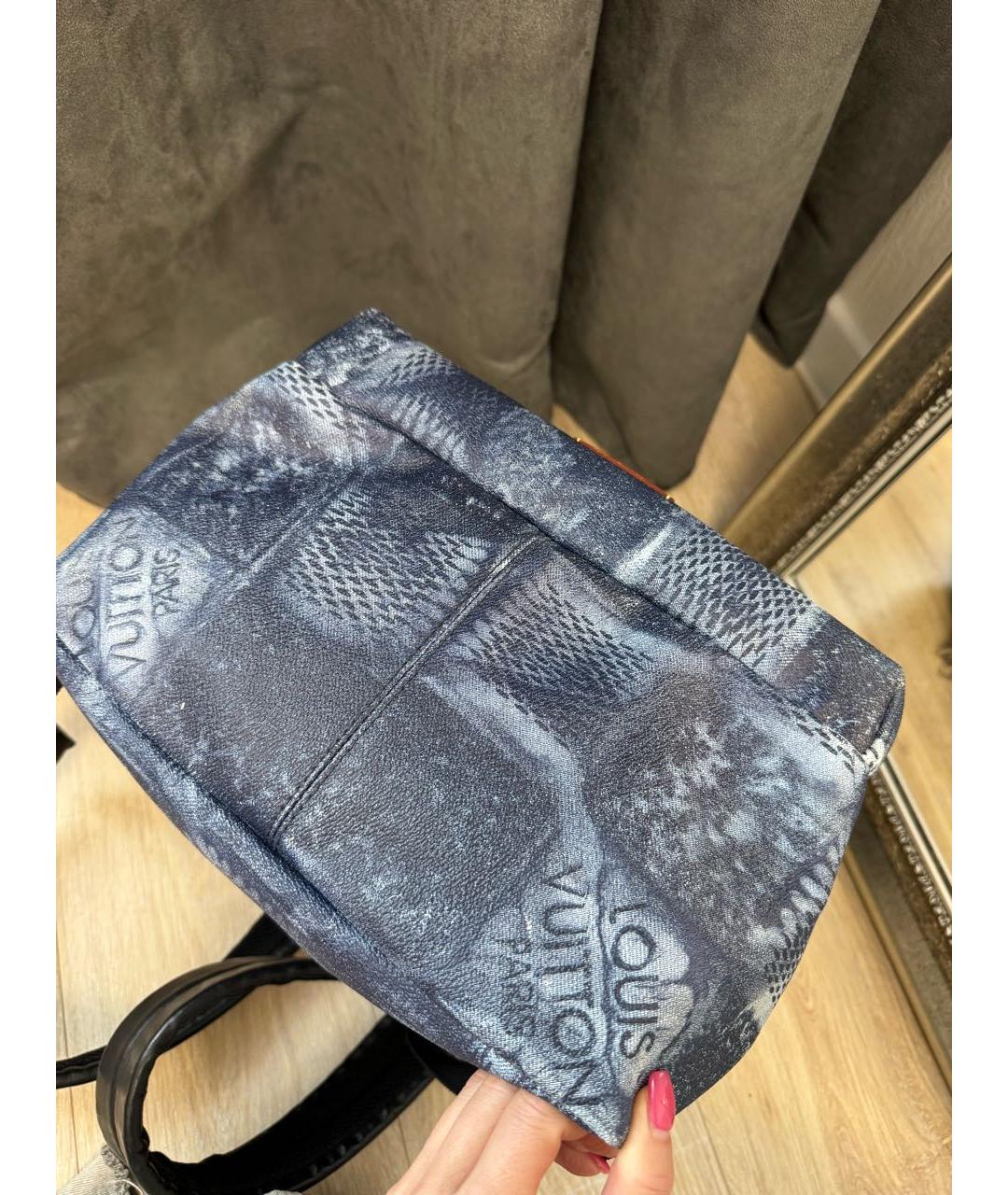 LOUIS VUITTON Синий кожаный рюкзак, фото 6