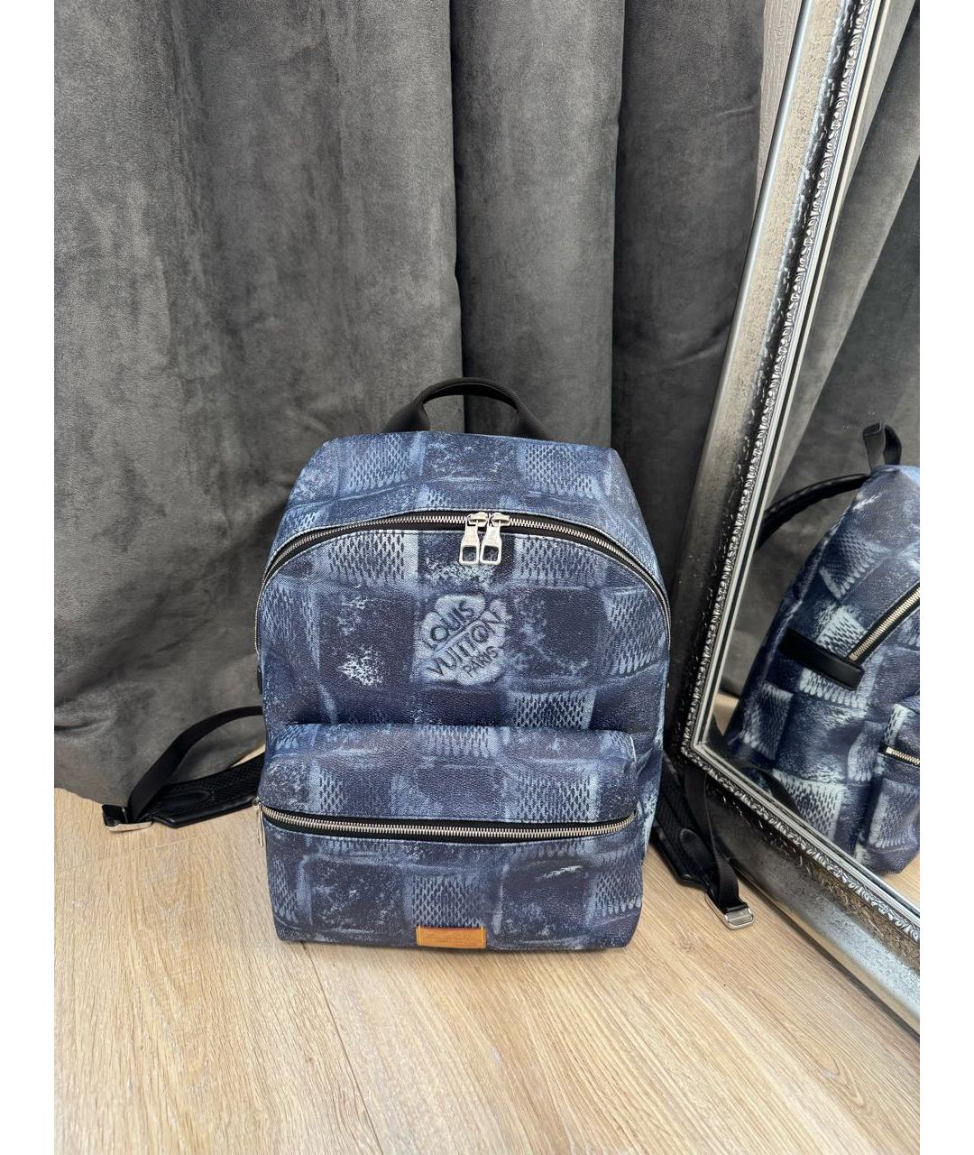LOUIS VUITTON Синий кожаный рюкзак, фото 3