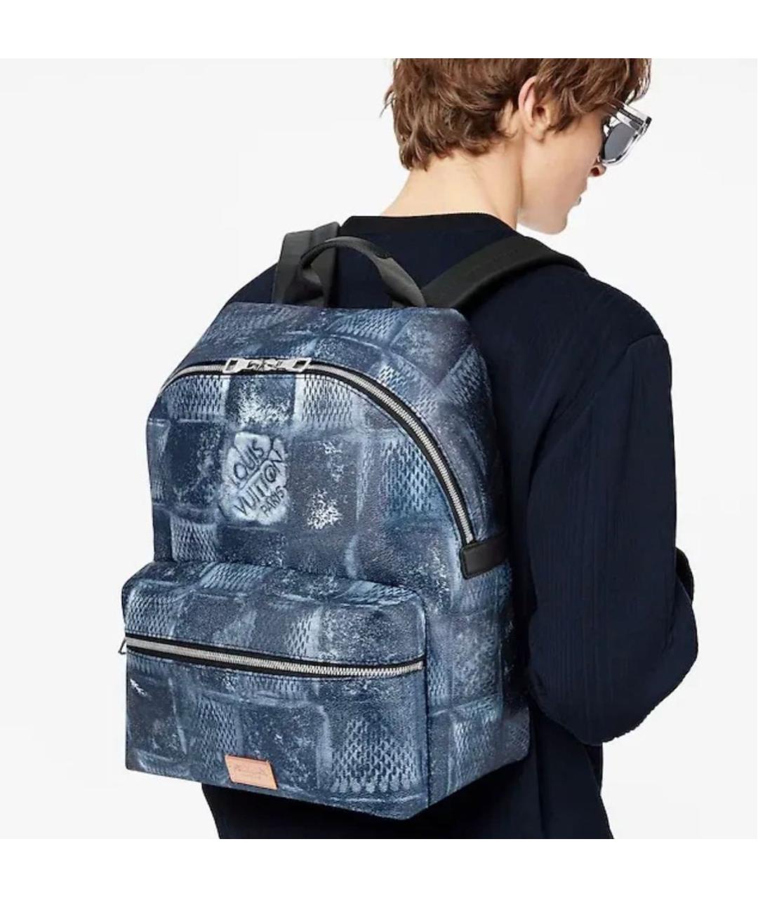 LOUIS VUITTON Синий кожаный рюкзак, фото 2