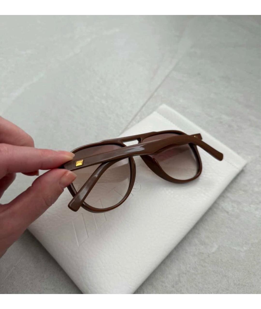 LE SPECS Коричневые пластиковые солнцезащитные очки, фото 2