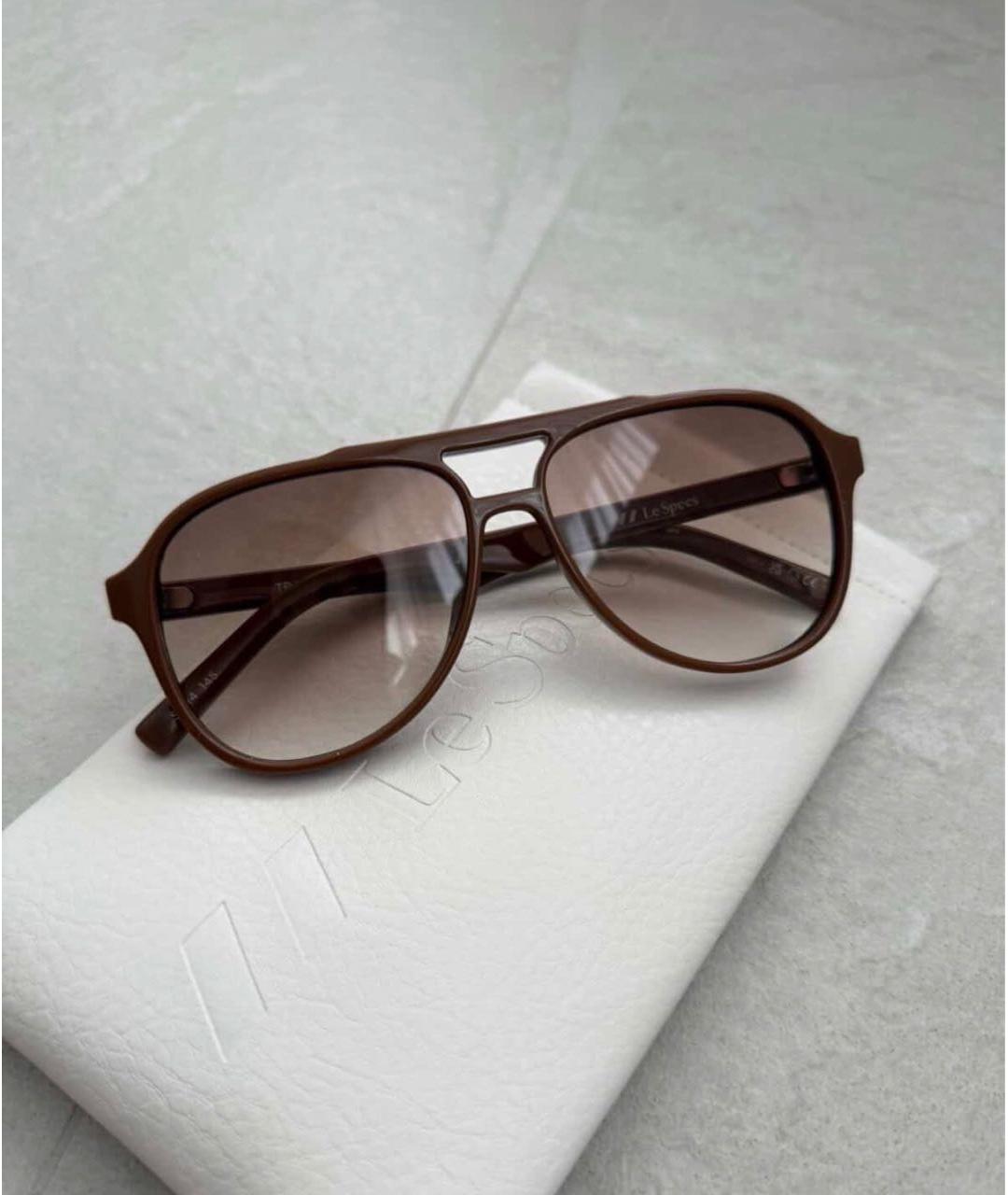 LE SPECS Коричневые пластиковые солнцезащитные очки, фото 4