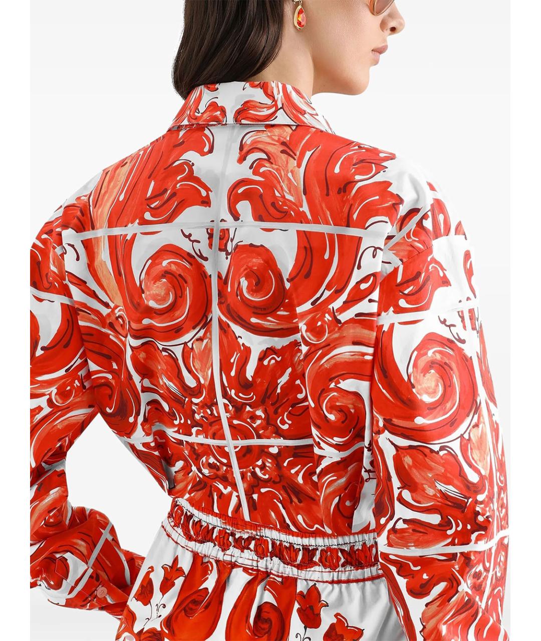 DOLCE&GABBANA Оранжевая хлопковая рубашка, фото 4