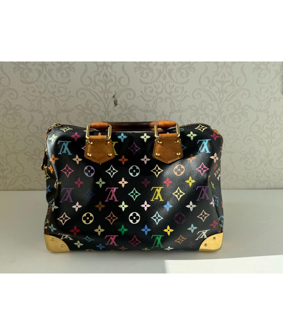 LOUIS VUITTON Черная кожаная сумка с короткими ручками, фото 3