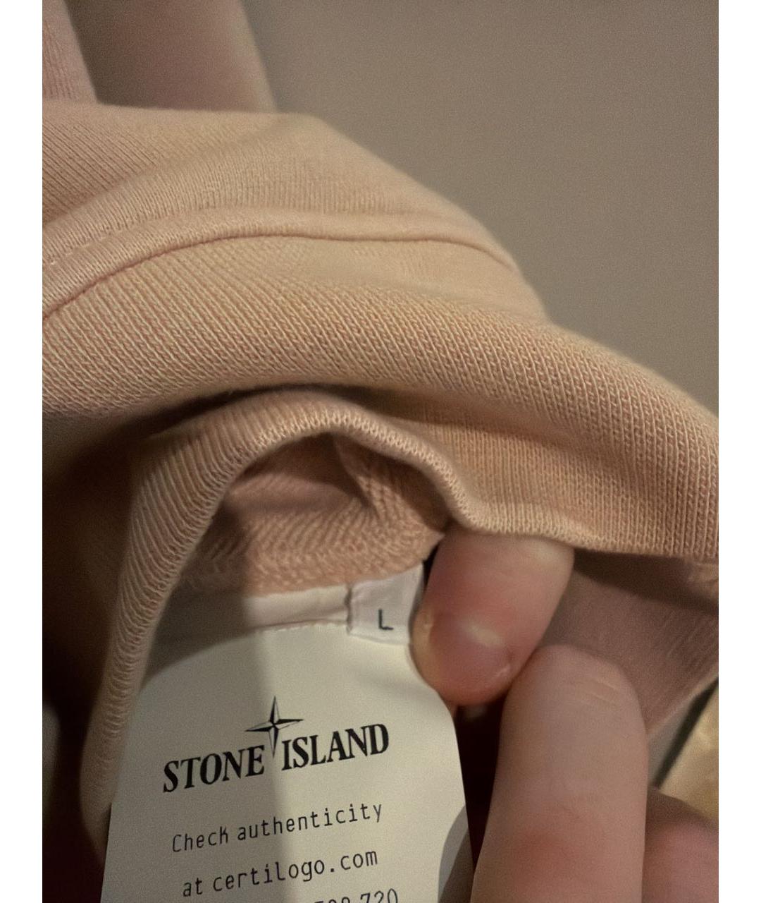 STONE ISLAND Розовый хлопковый джемпер / свитер, фото 5