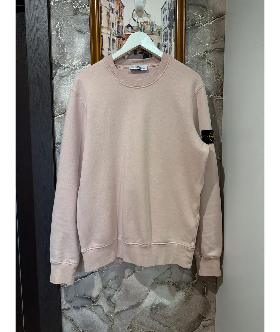 STONE ISLAND Розовый хлопковый джемпер / свитер, фото 9
