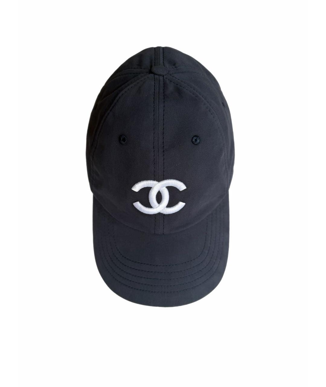 CHANEL Темно-синяя хлопковая кепка, фото 1