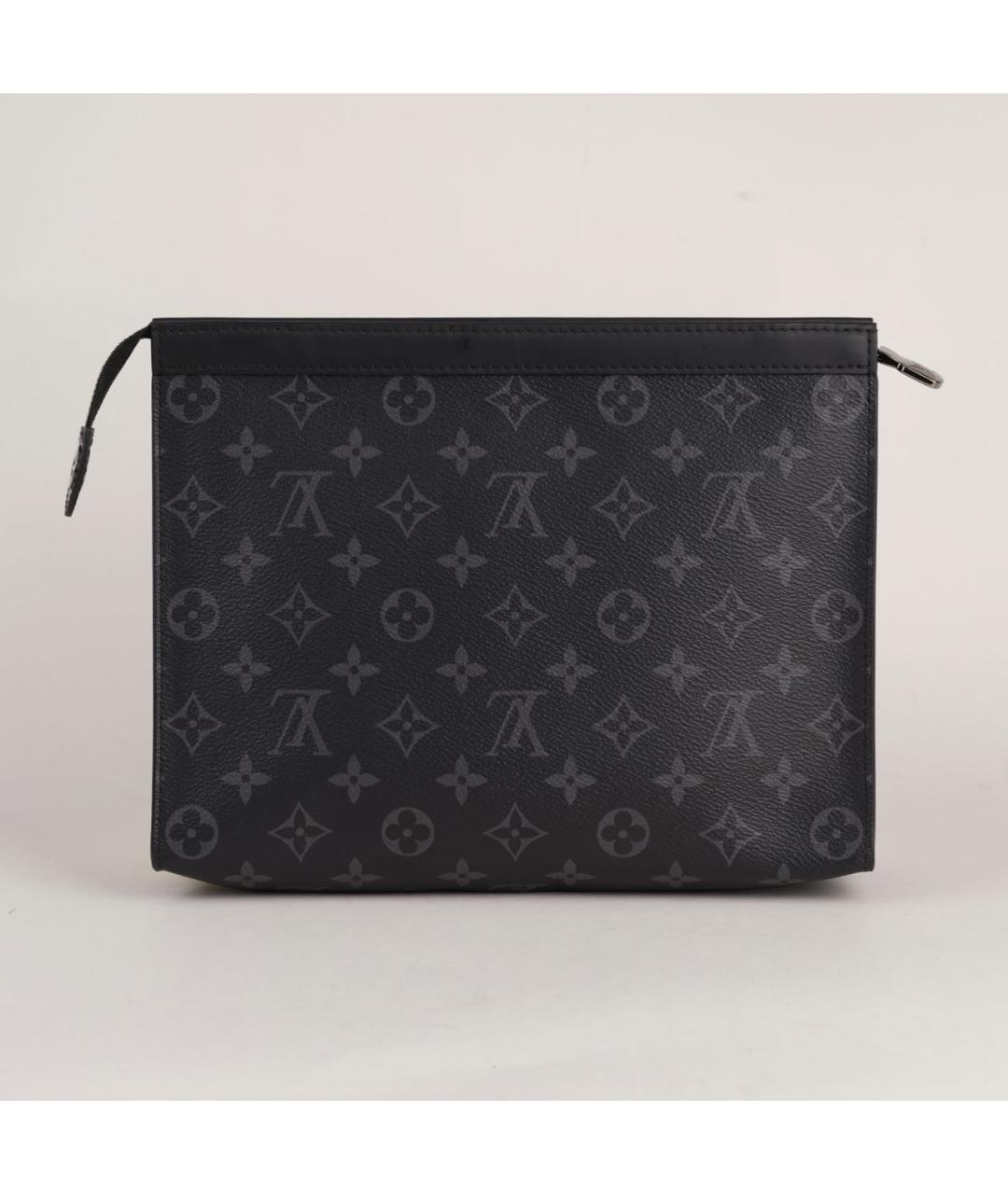 LOUIS VUITTON Черная кожаная барсетка, фото 2
