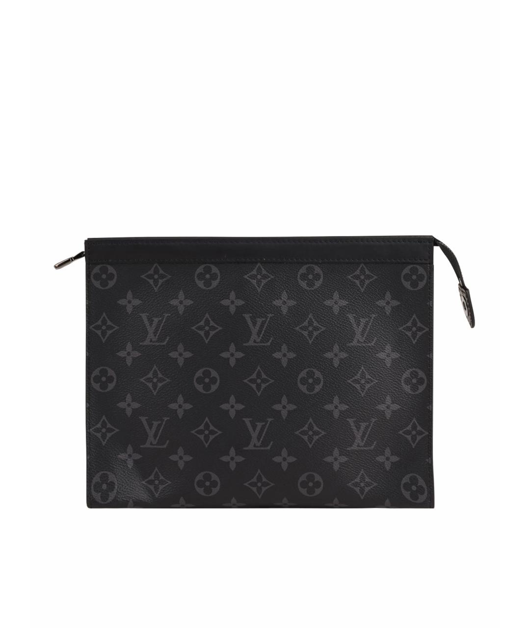 LOUIS VUITTON Черная кожаная барсетка, фото 1