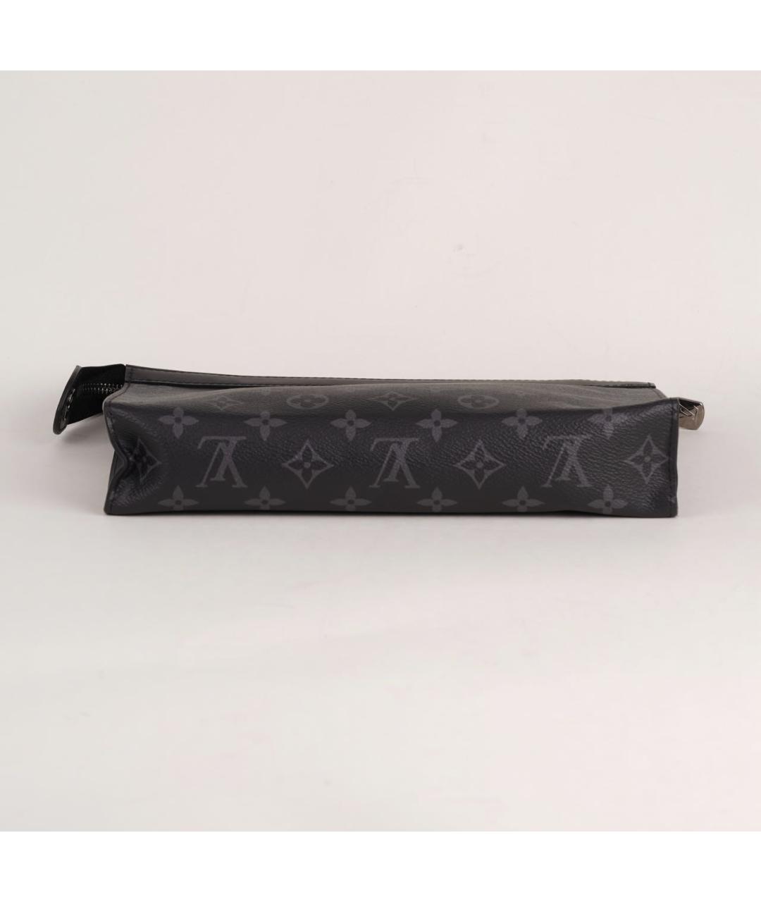 LOUIS VUITTON Черная кожаная барсетка, фото 5