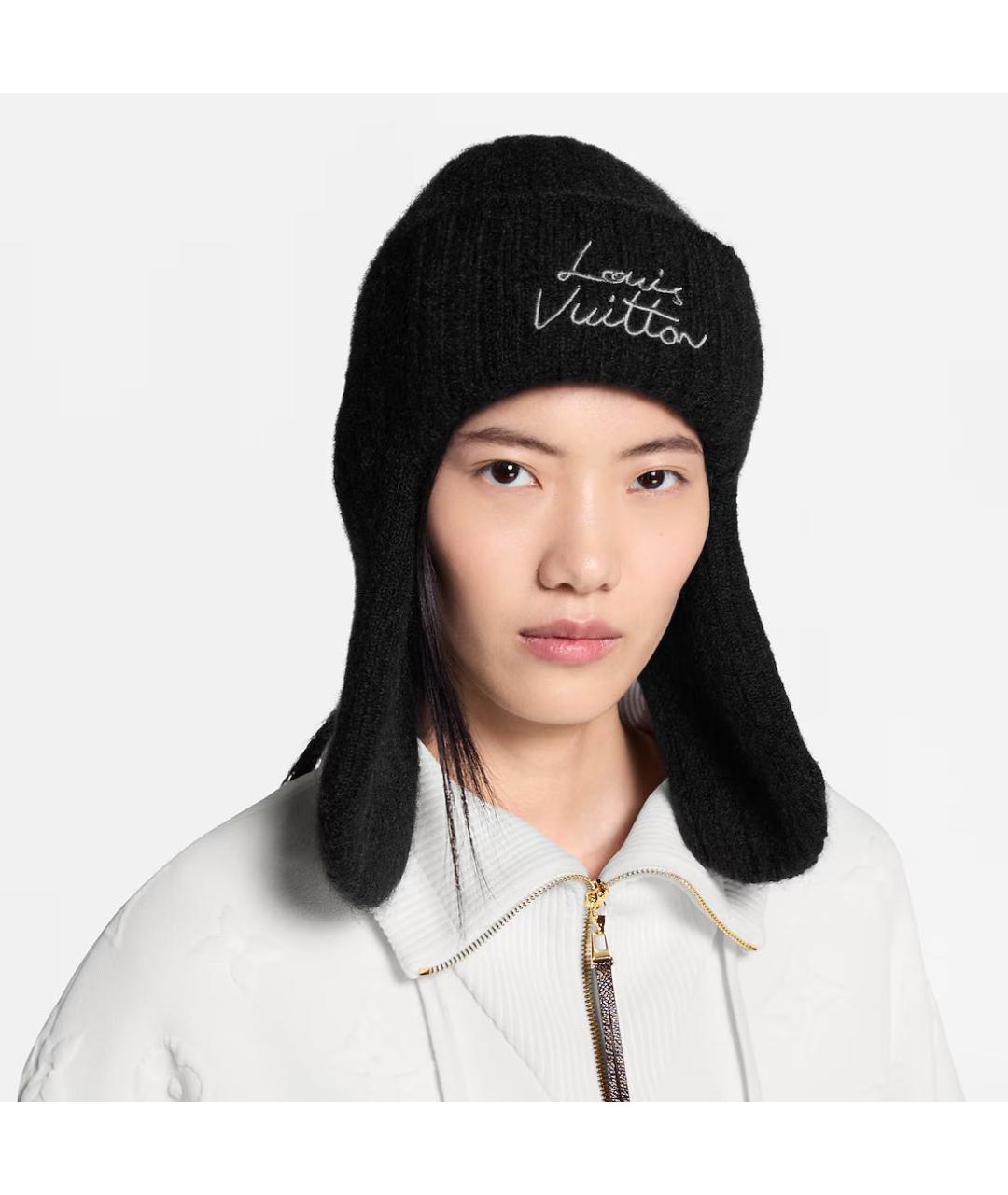 LOUIS VUITTON Черная шапка, фото 5