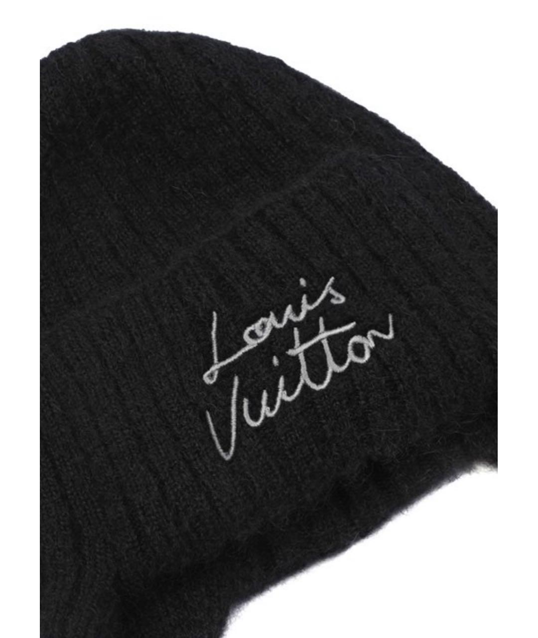 LOUIS VUITTON Черная шапка, фото 3