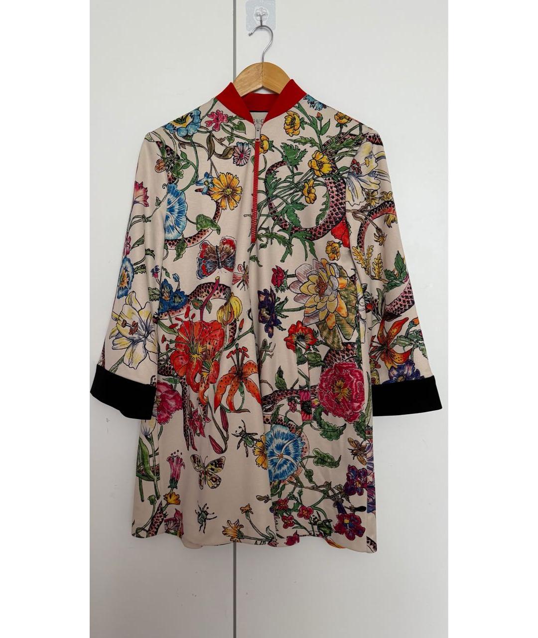 GUCCI Мульти хлопко-эластановое повседневное платье, фото 9