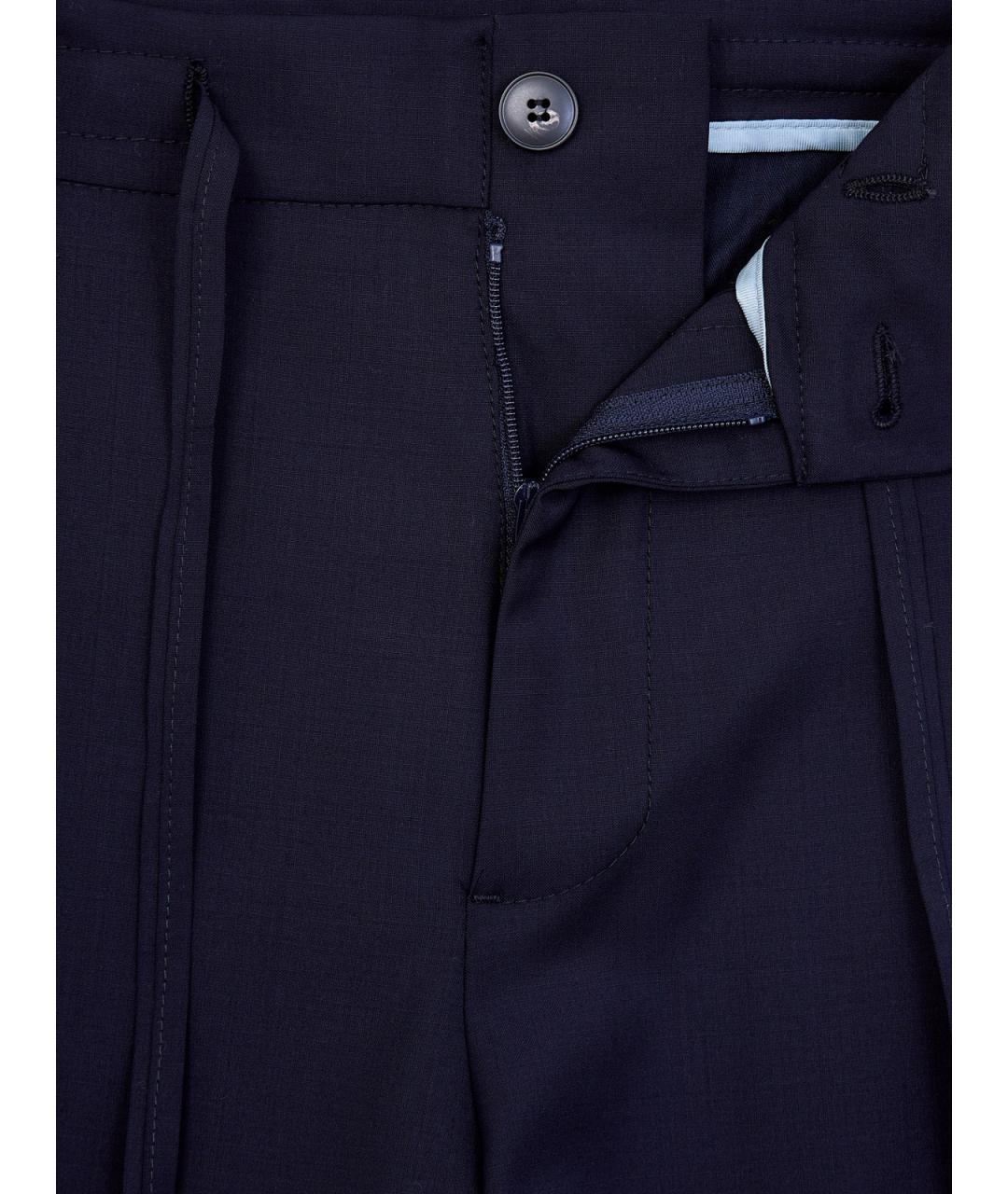 CANALI Синие шерстяные повседневные брюки, фото 6