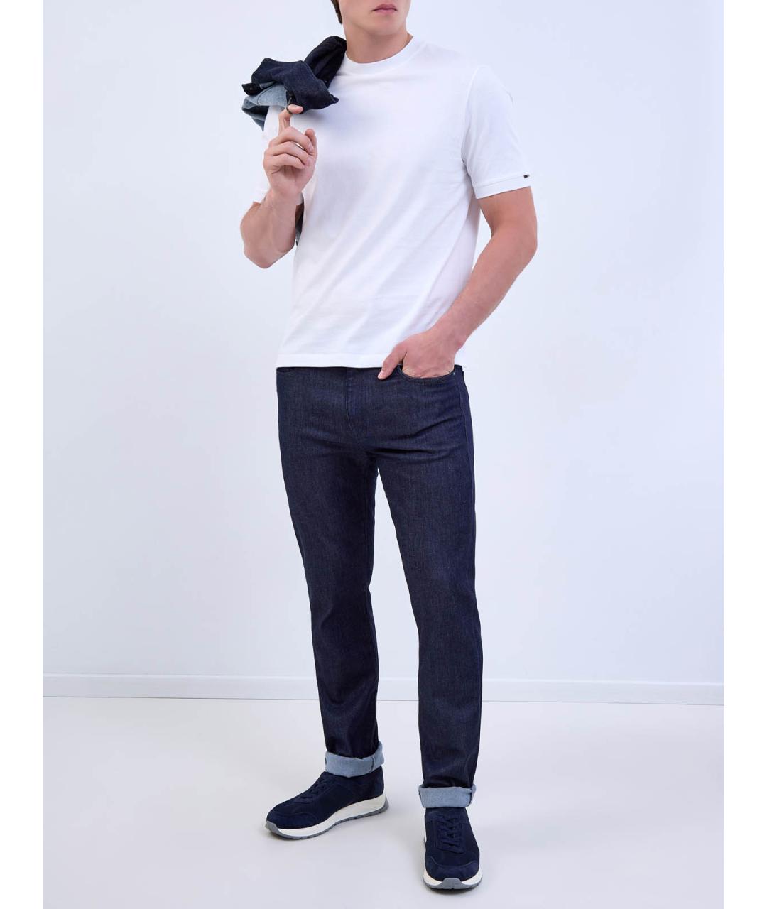 CANALI Белая хлопковая футболка, фото 2