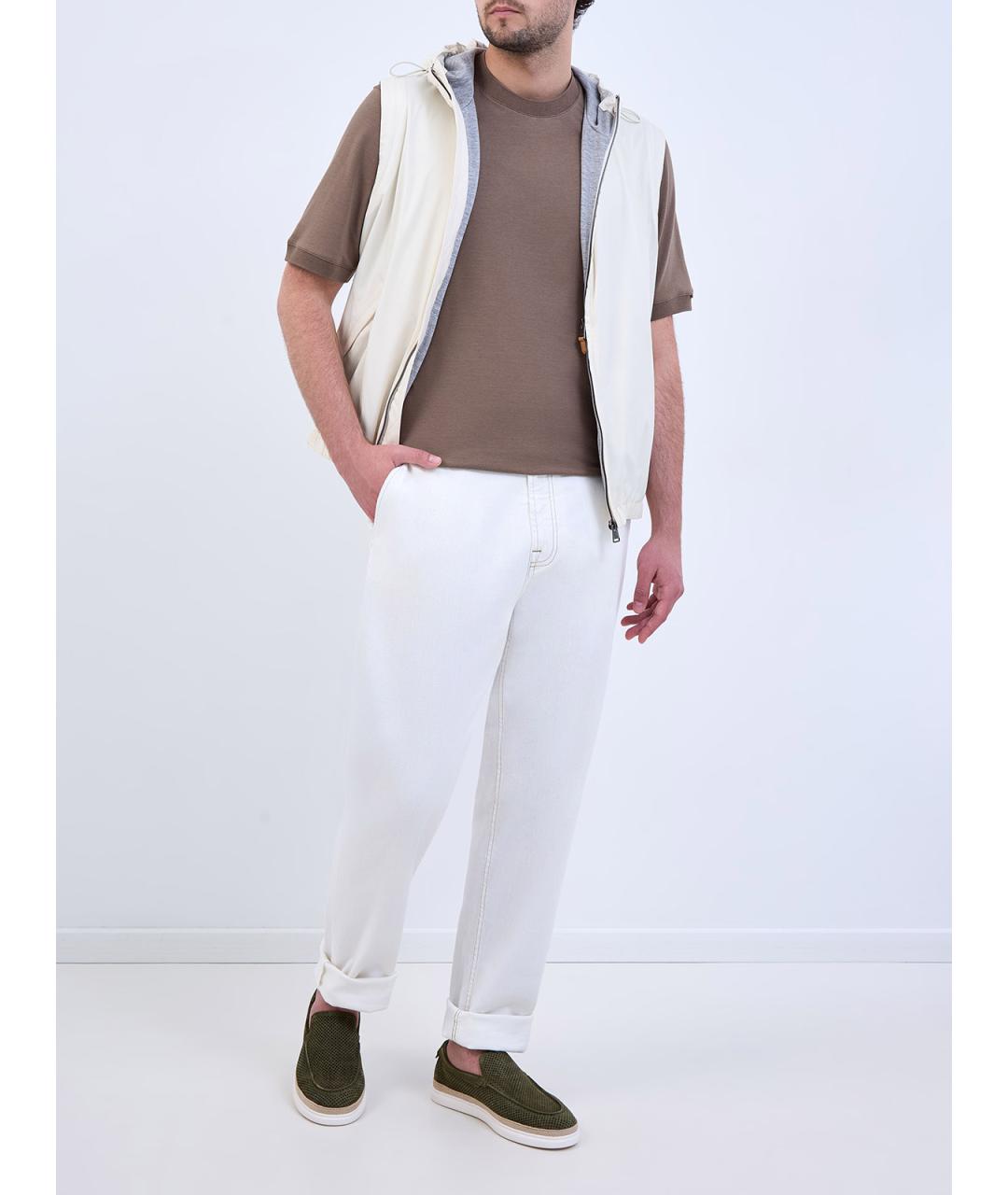 CANALI Коричневая хлопковая футболка, фото 2