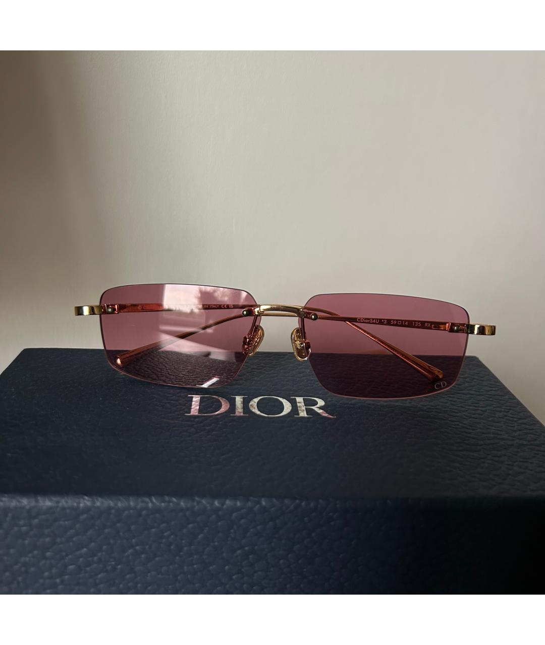 CHRISTIAN DIOR Розовые металлические солнцезащитные очки, фото 6