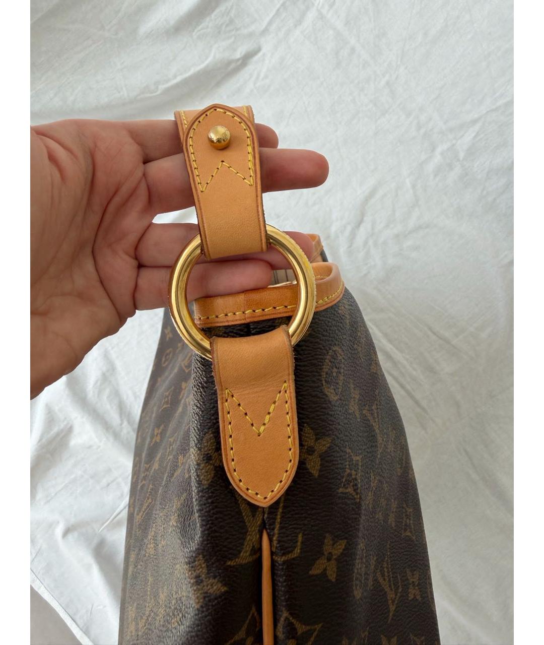 LOUIS VUITTON Коричневая кожаная сумка тоут, фото 5