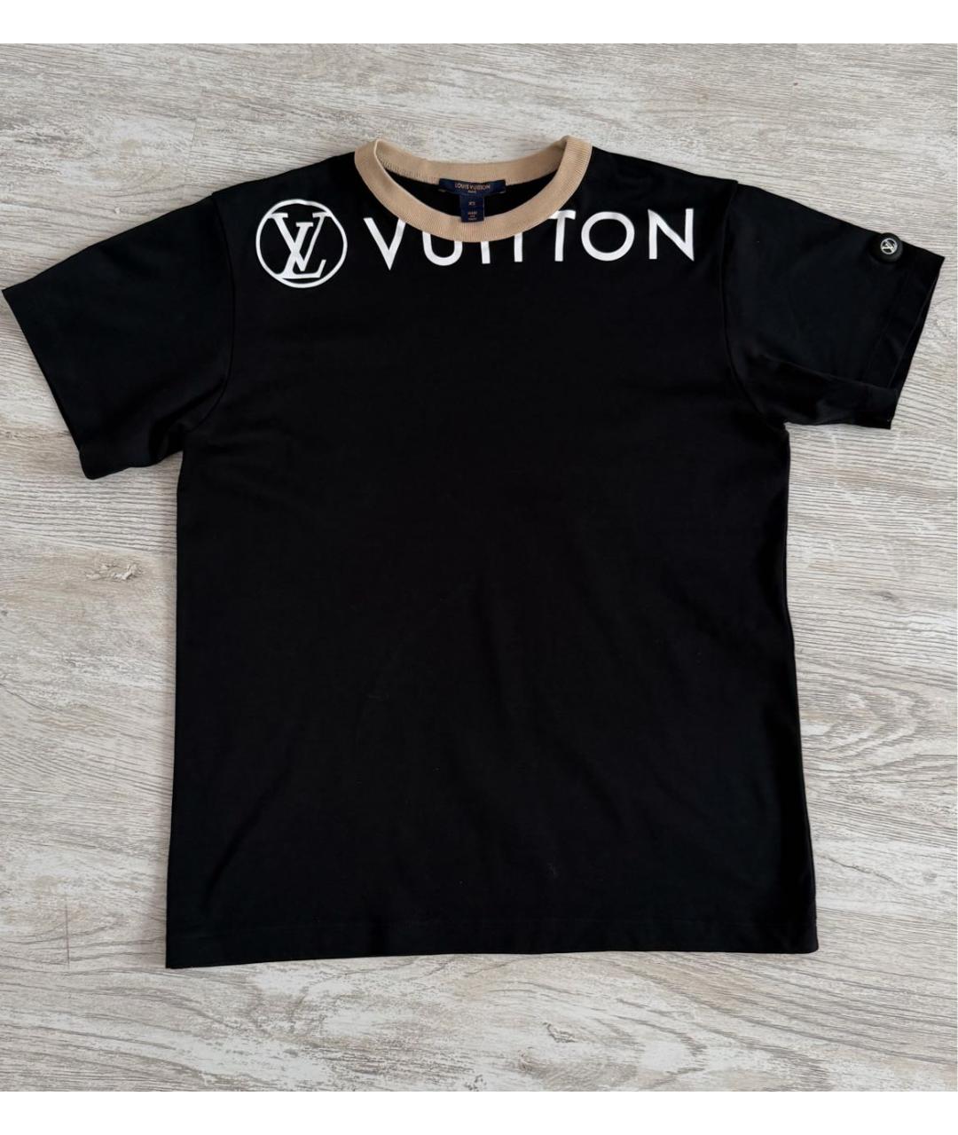 LOUIS VUITTON Черная хлопковая футболка, фото 6