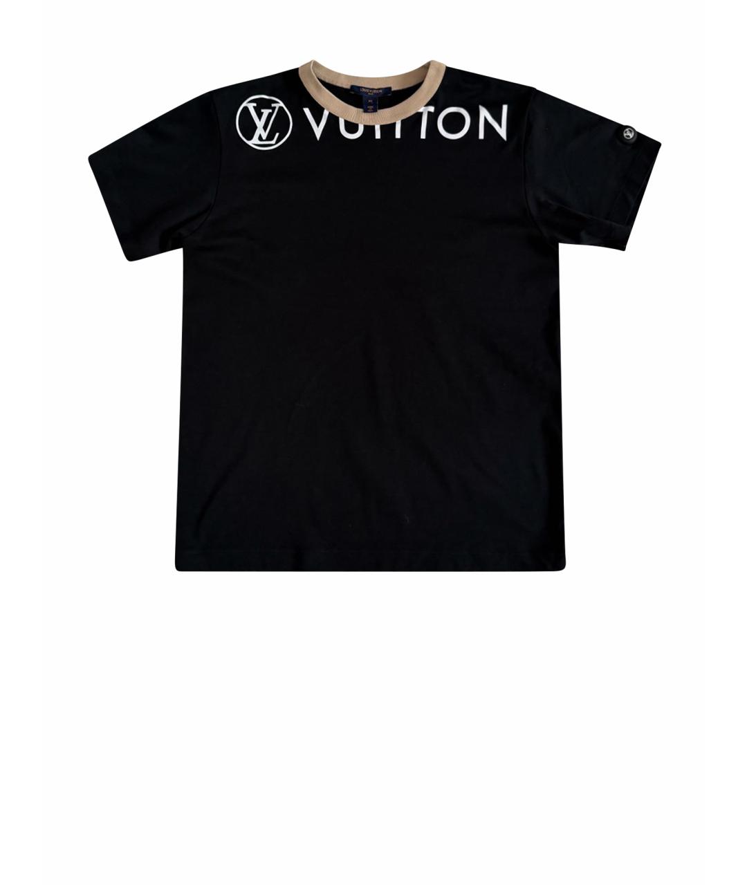 LOUIS VUITTON Черная хлопковая футболка, фото 1