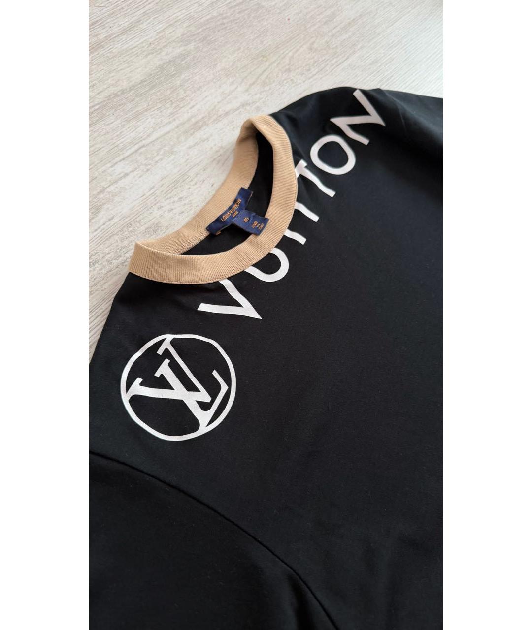 LOUIS VUITTON Черная хлопковая футболка, фото 3