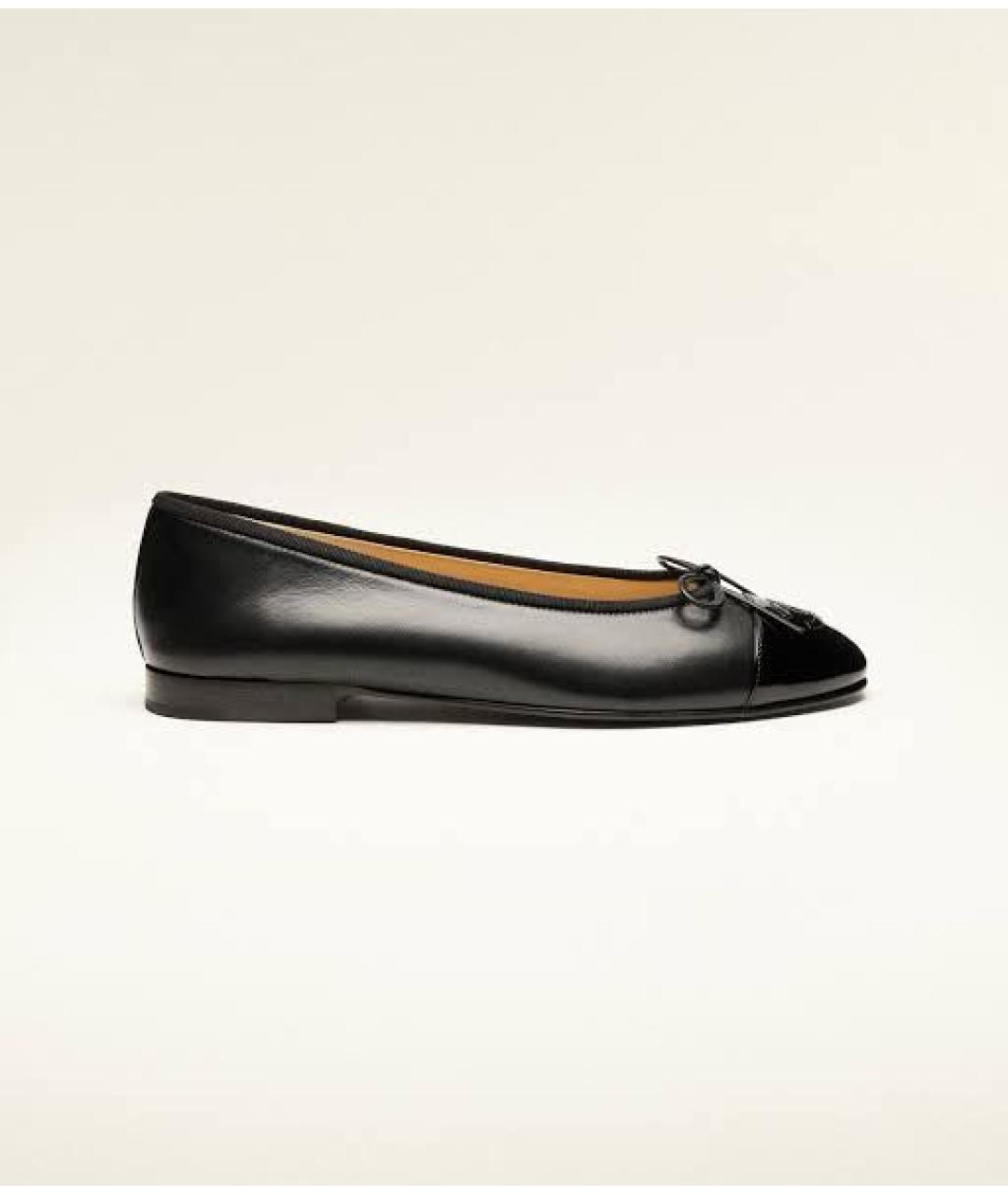 CHANEL Черные кожаные балетки, фото 6