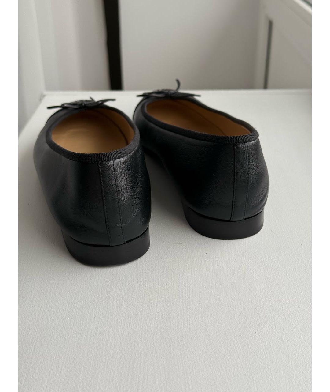 CHANEL Черные кожаные балетки, фото 4