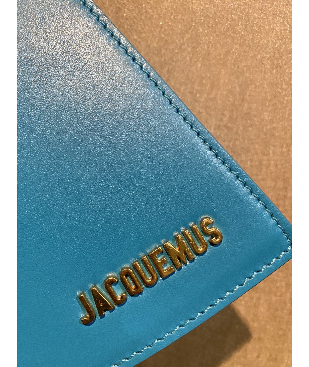 JACQUEMUS Голубая кожаная сумка тоут, фото 7
