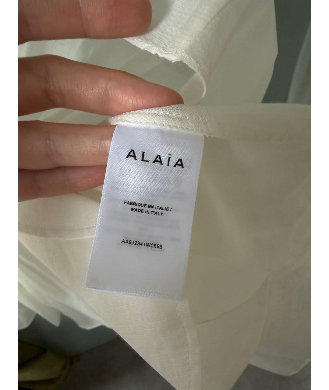 ALAIA Белая хлопковая юбка мини, фото 5