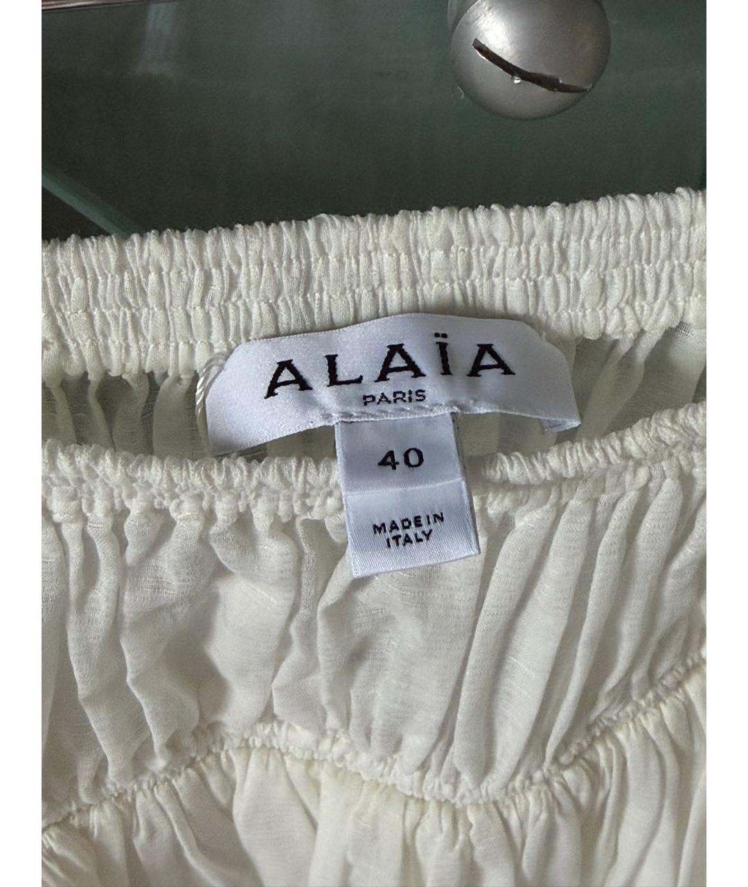 ALAIA Белая хлопковая юбка мини, фото 4