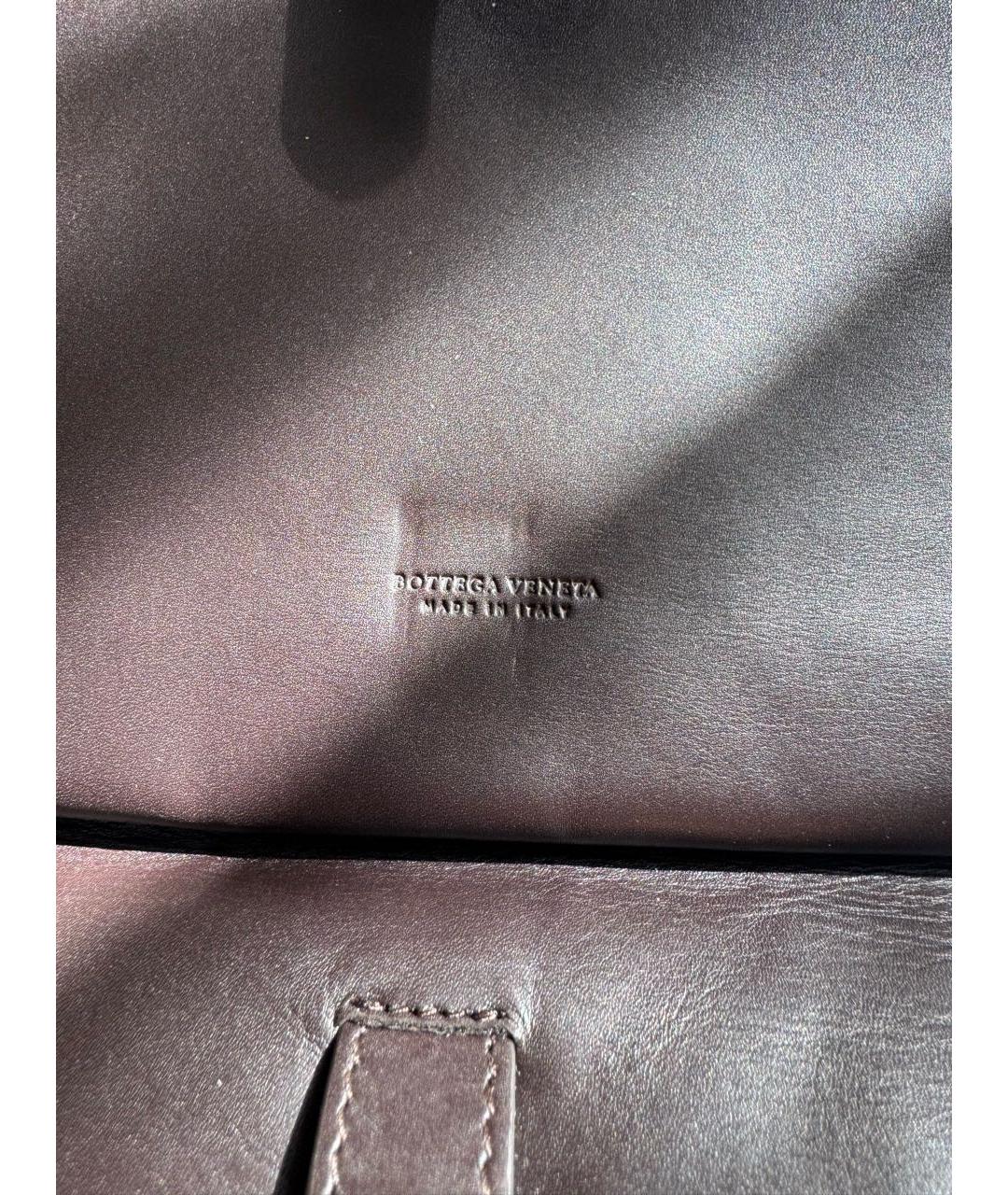 BOTTEGA VENETA Черная кожаная барсетка, фото 5