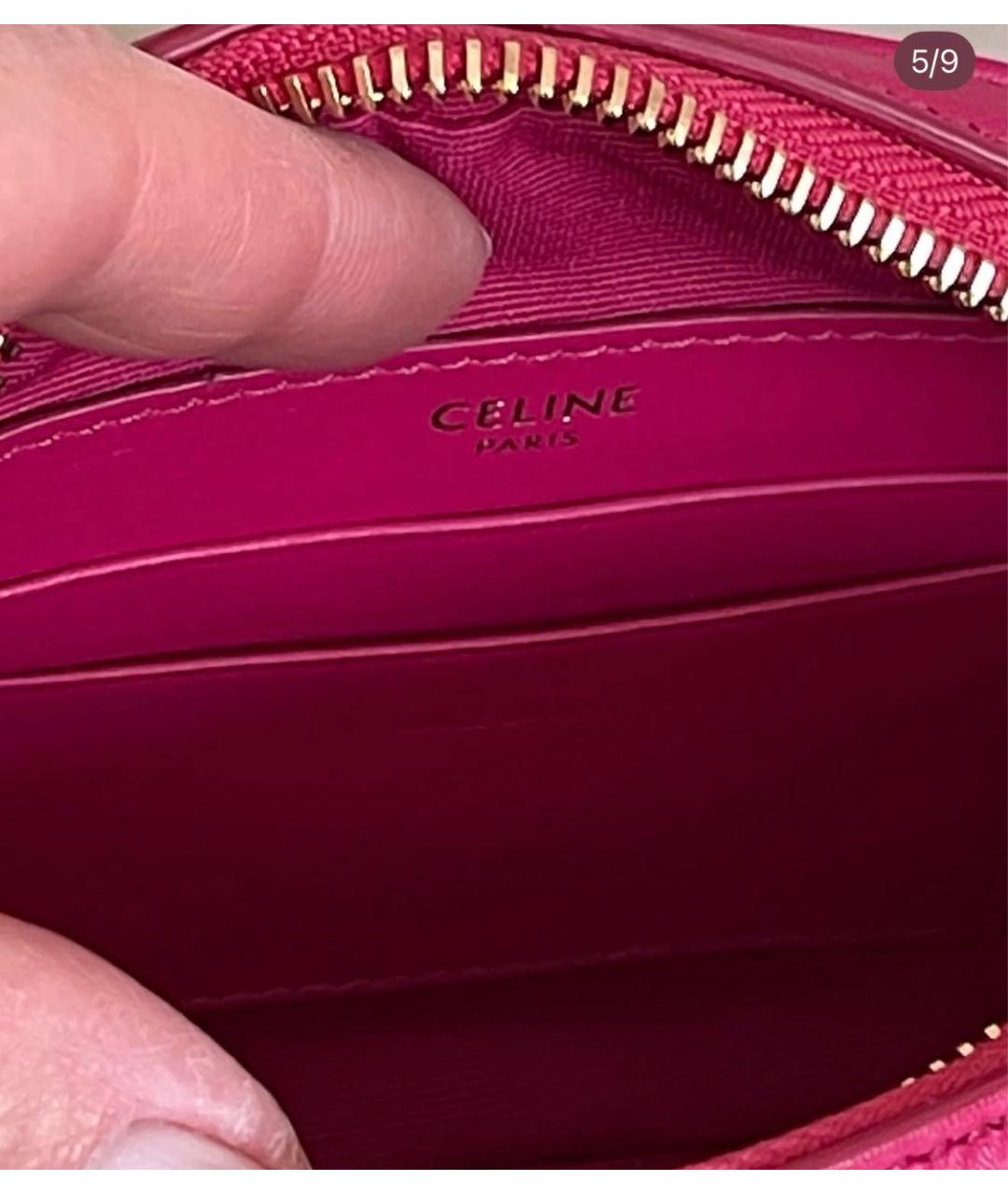 CELINE Фуксия кожаная сумка через плечо, фото 2