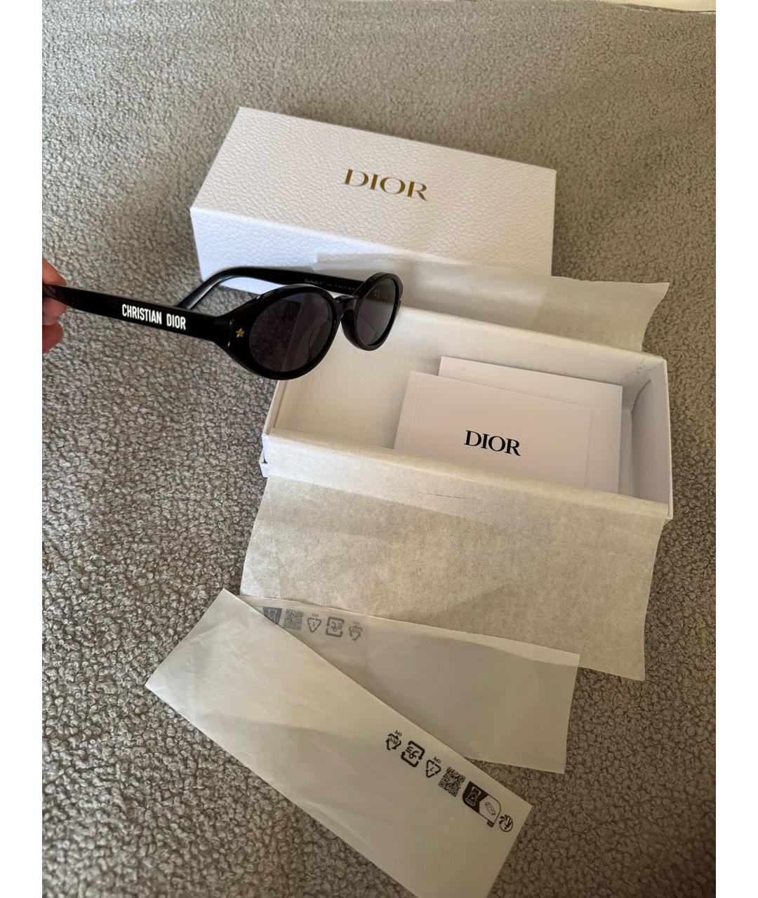 CHRISTIAN DIOR Черные пластиковые солнцезащитные очки, фото 4